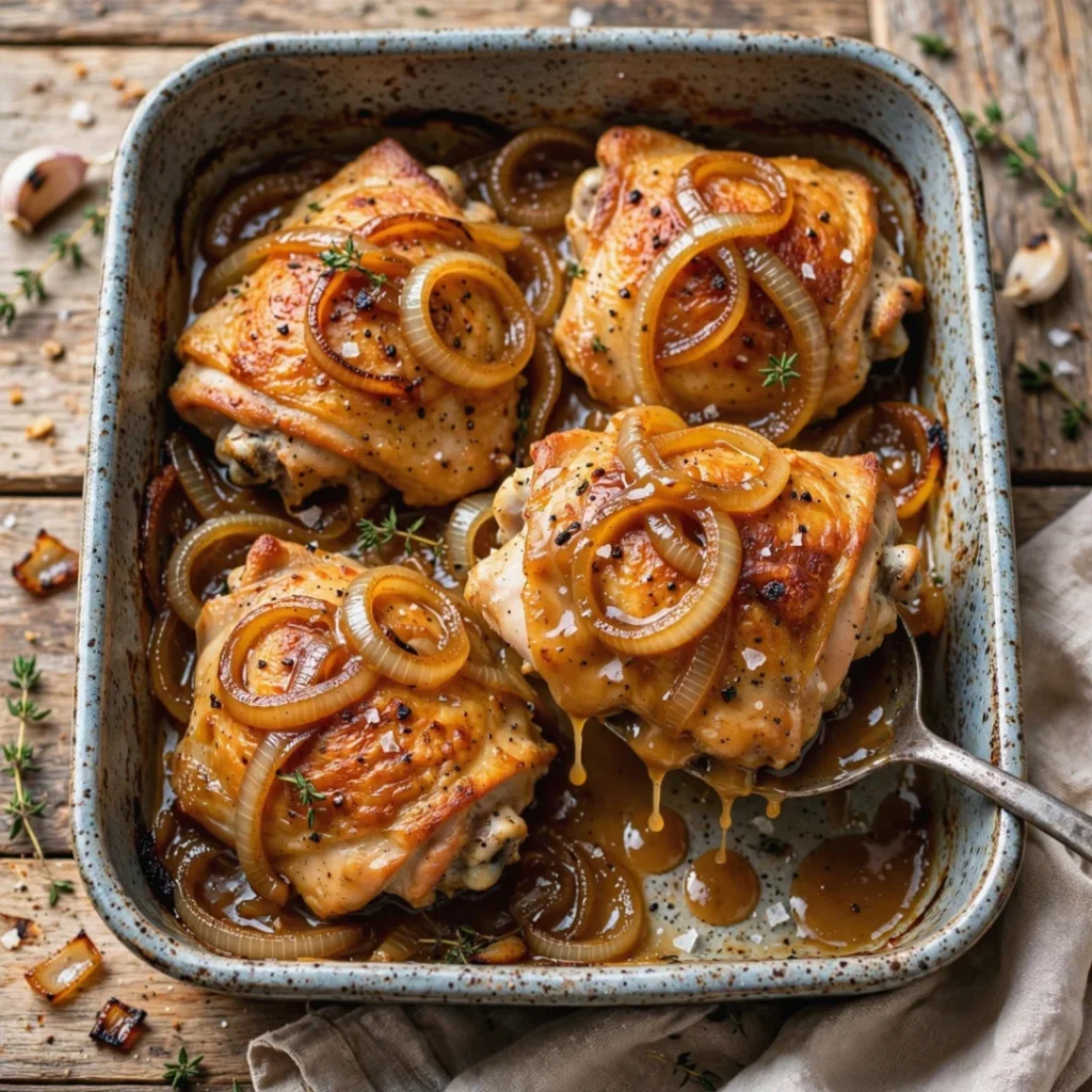 Golden Baked Chicken Thighs with Caramelized Onions: A Recipe Worth Passing Down - Golden Baked Chicken Thighs with Caramelized Onions: A Recipe Worth Passing Down
