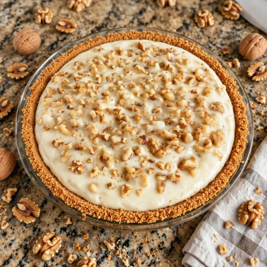 Grandma’s Old-Fashioned Walnut Cream Pie with Graham Cracker Crust - Grandma’s Old-Fashioned Walnut Cream Pie with Graham Cracker Crust
