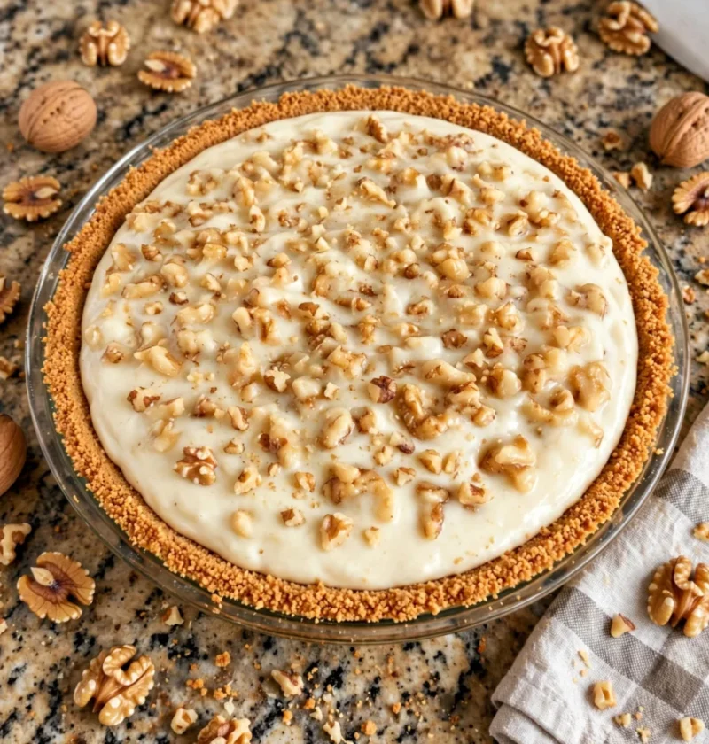 Grandma's Old-Fashioned Walnut Cream Pie with Graham Cracker Crust