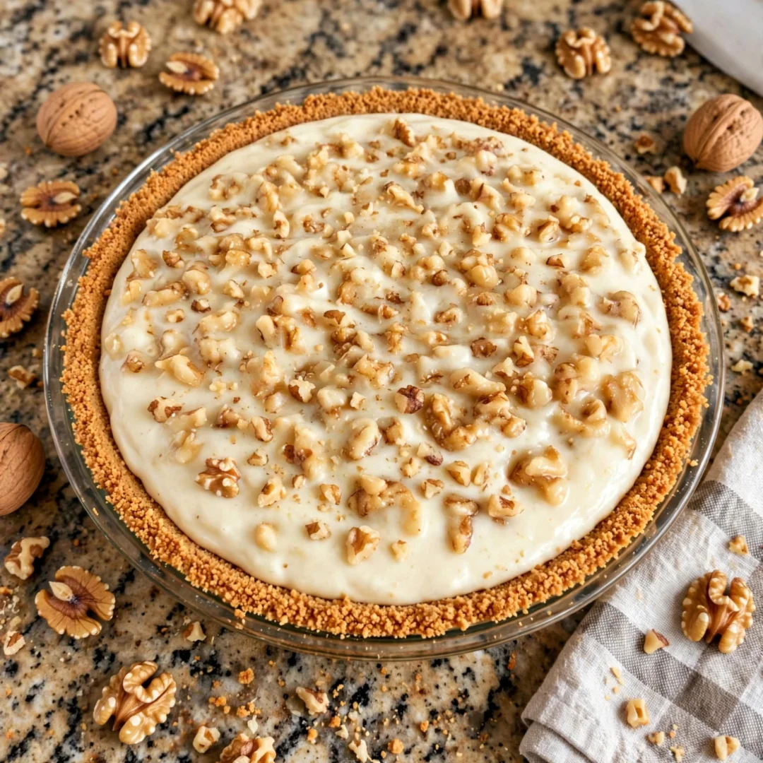 Grandma’s Old-Fashioned Walnut Cream Pie with Graham Cracker Crust