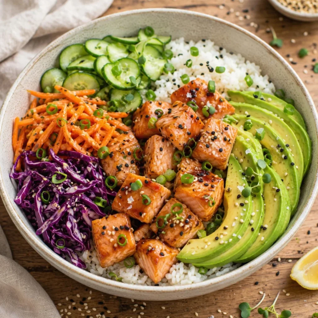 Healthy Salmon Avocado Rice Bowl – Easy and Delicious - Healthy Salmon Avocado Rice Bowl – Easy and Delicious