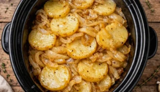 Slow Cooker Potato and Onion Bake