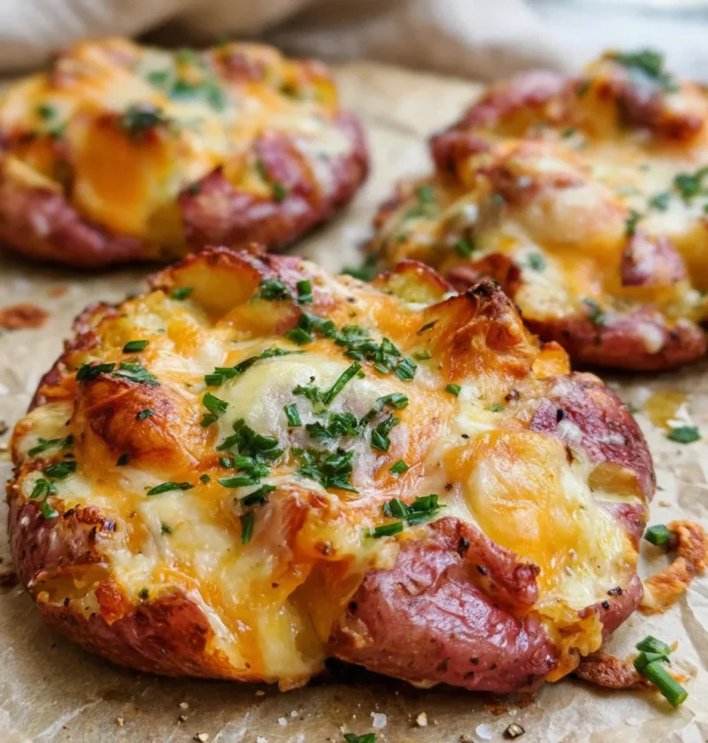 Smashed Roasted Cheesy Potatoes