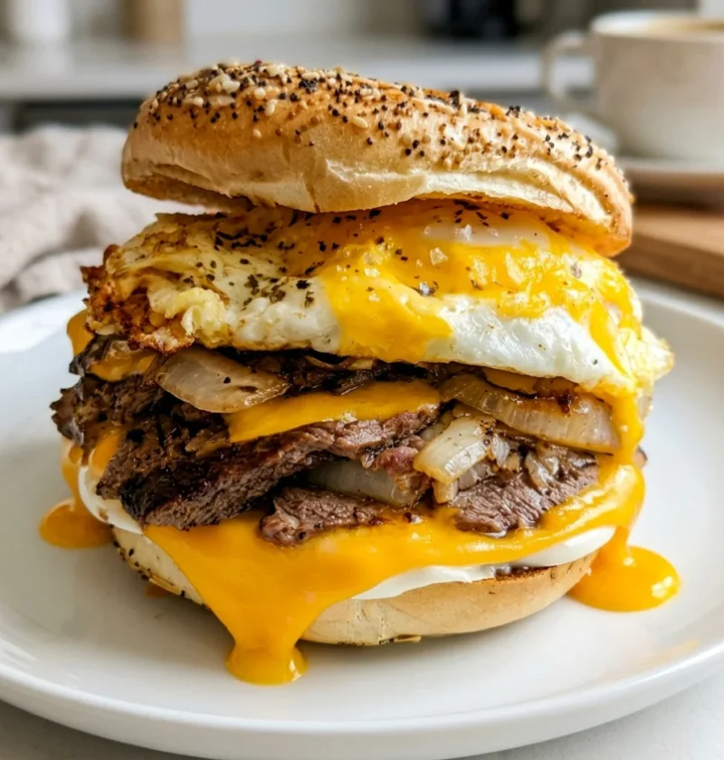 Steak Egg and Cheese Bagel