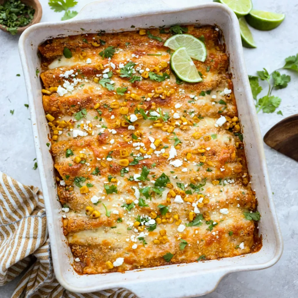 Street Corn Chicken Enchiladas - Street Corn Chicken Enchiladas