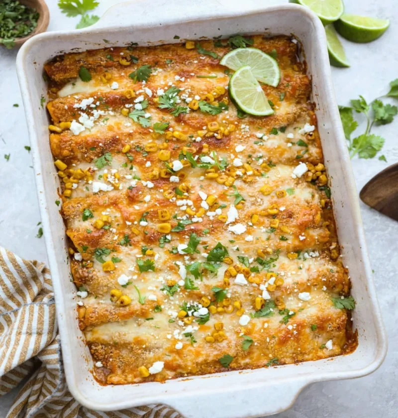Street Corn Chicken Enchiladas
