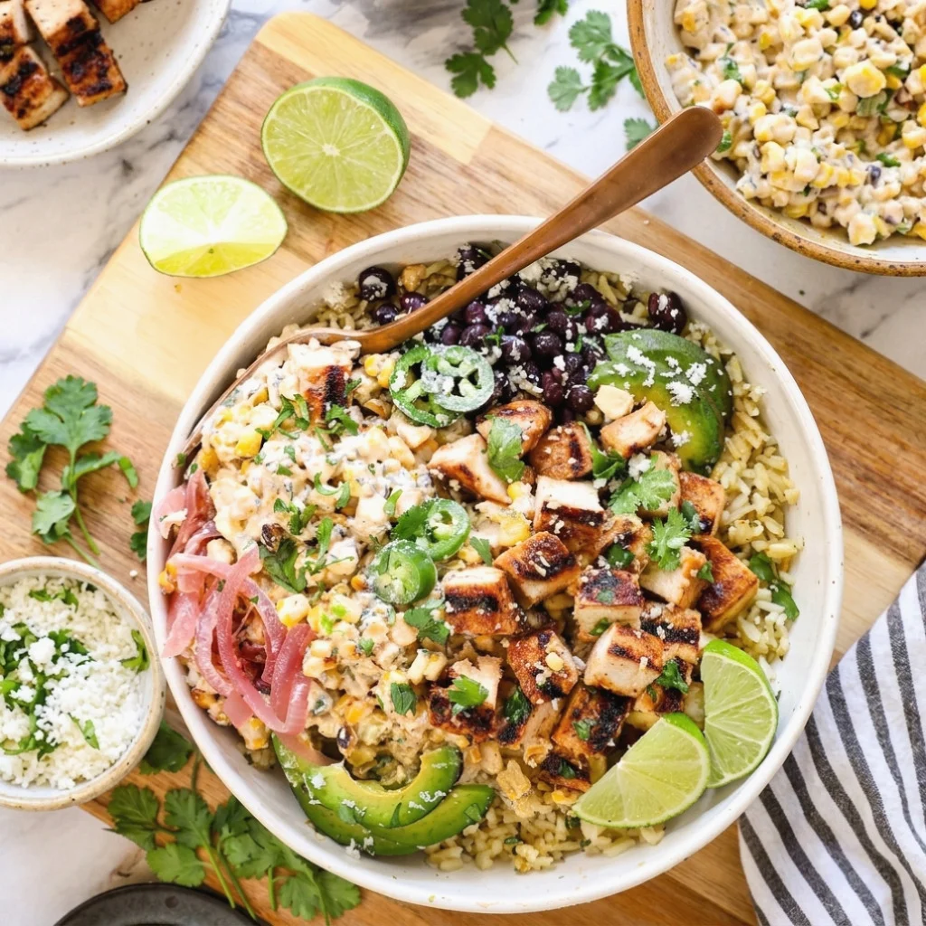 Street Corn Chicken Rice bowls - Street Corn Chicken Rice bowls