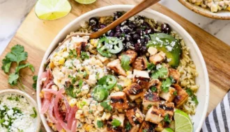 Street Corn Chicken Rice Bowls