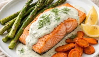 Tender Salmon with Creamy Dill Sauce