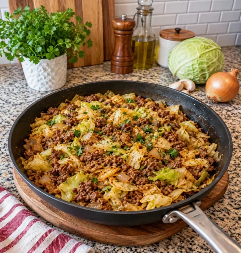Cabbage and Ground Beef Skillet