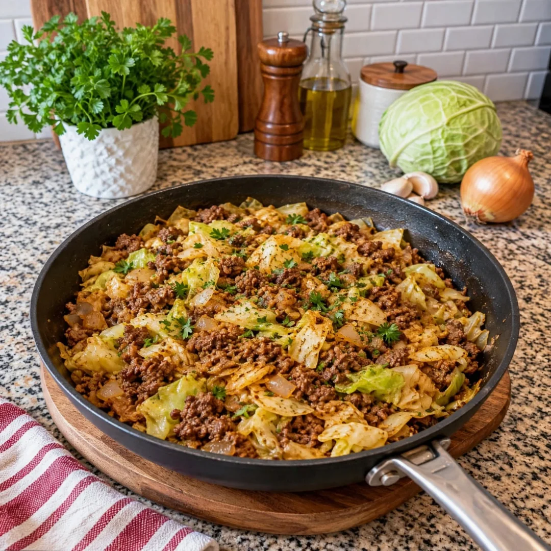 Cabbage and Ground Beef Skillet