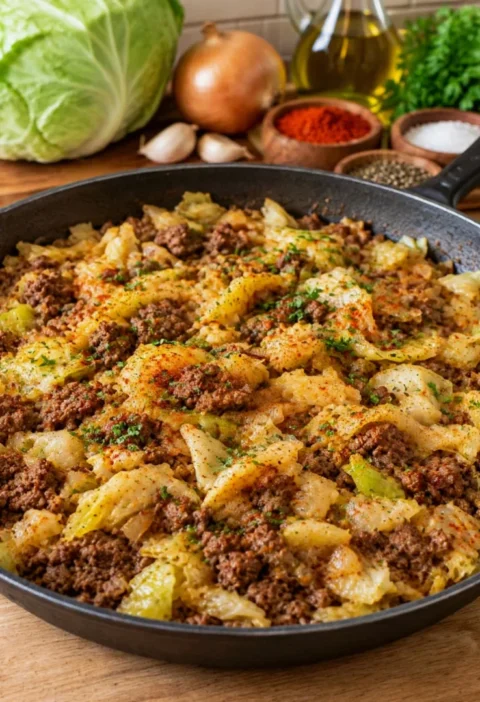 Cabbage and Ground Beef Skillet
