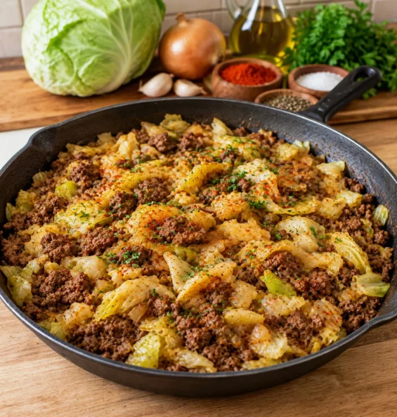Cabbage and Ground Beef Skillet