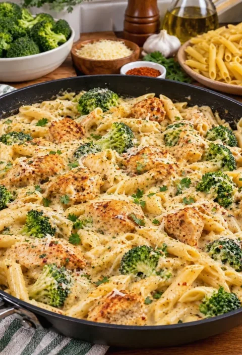 Cajun Chicken Broccoli Alfredo