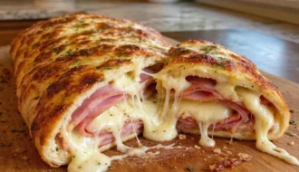 Cheesy Ham Stromboli