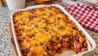 Chili Cheese Dog Casserole