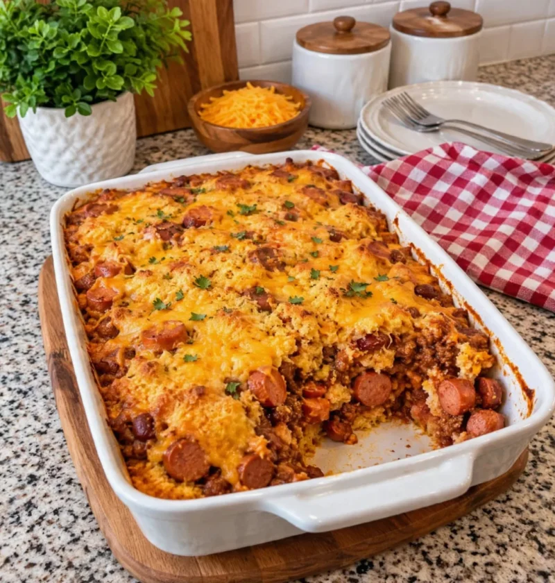 Chili Cheese Dog Casserole