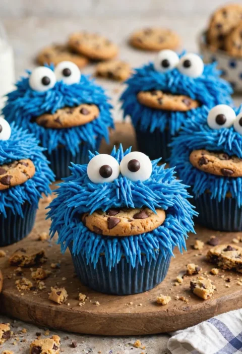 Cookie Monster Cupcakes