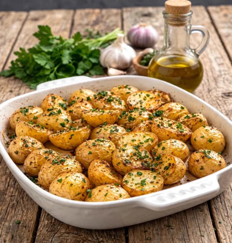Crispy roasted garlic potatoes
