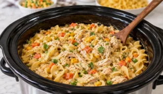 Crockpot Chicken Pot Pie Pasta