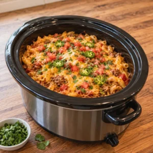 CROCKPOT TACO PASTA CASSEROLE: A Flavorful Family Dinner!