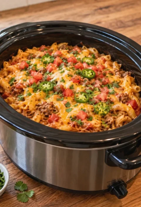 crockpot taco pasta casserole