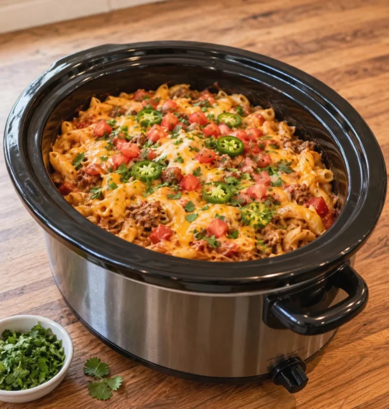 crockpot taco pasta casserole