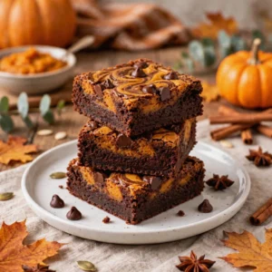 Easy Pumpkin Brownies – Fudgy and Chocolatey
