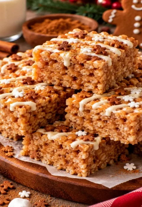 Gingerbread Rice Krispie Treats