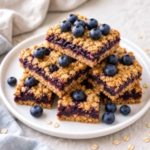 Homemade Blueberry and Oat Breakfast Bars – Soft and Fruity