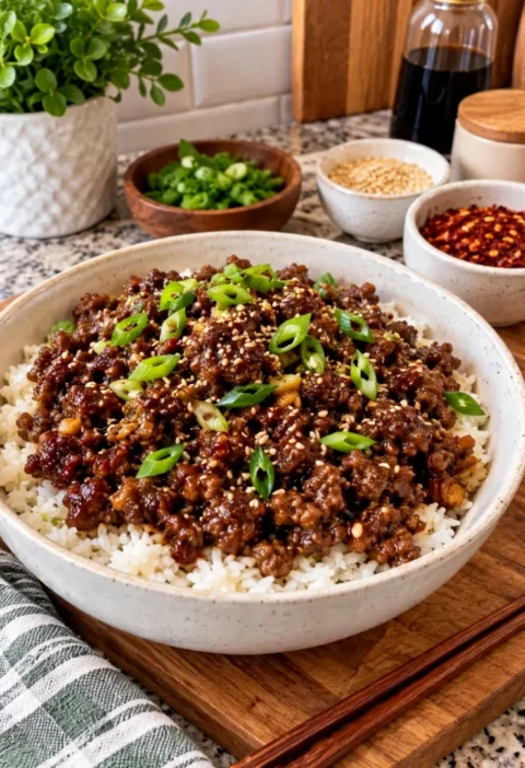 Korean Ground Beef Bowls
