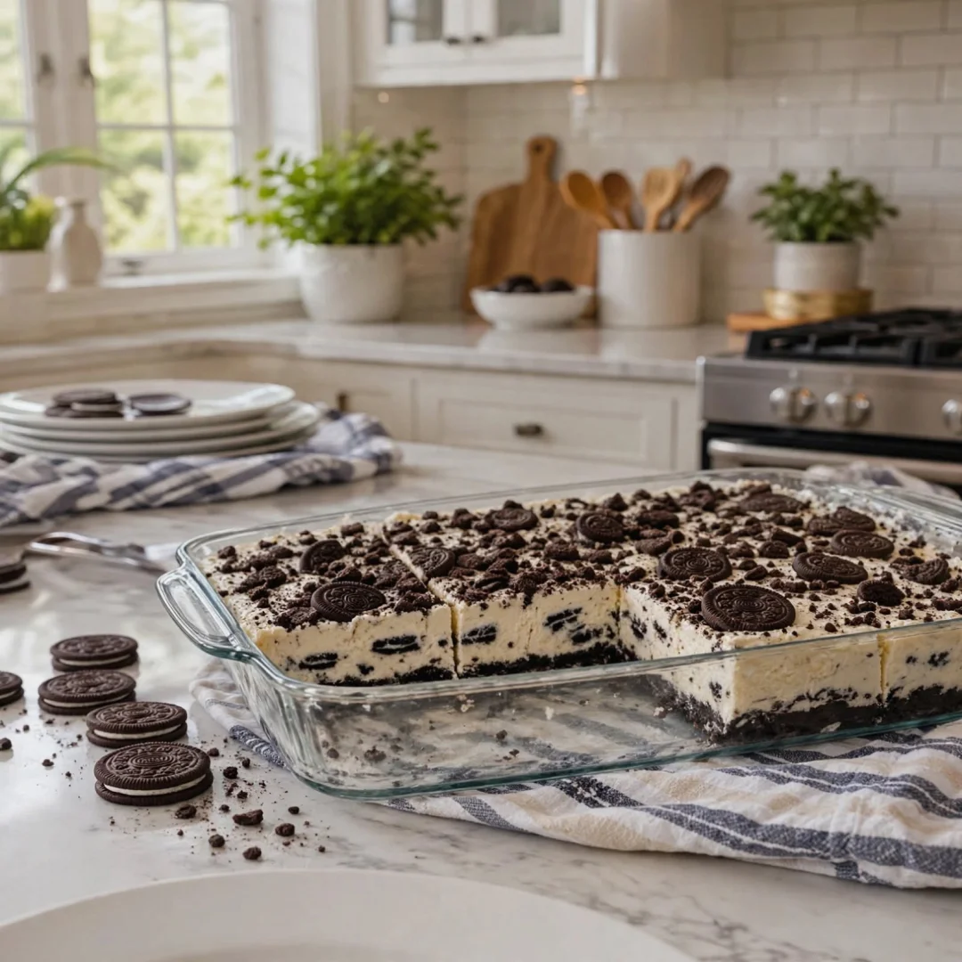 No-Bake Cookies and Cream Cheesecake Bars
