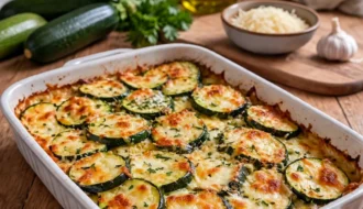 Oven Baked Zucchini and Cheese
