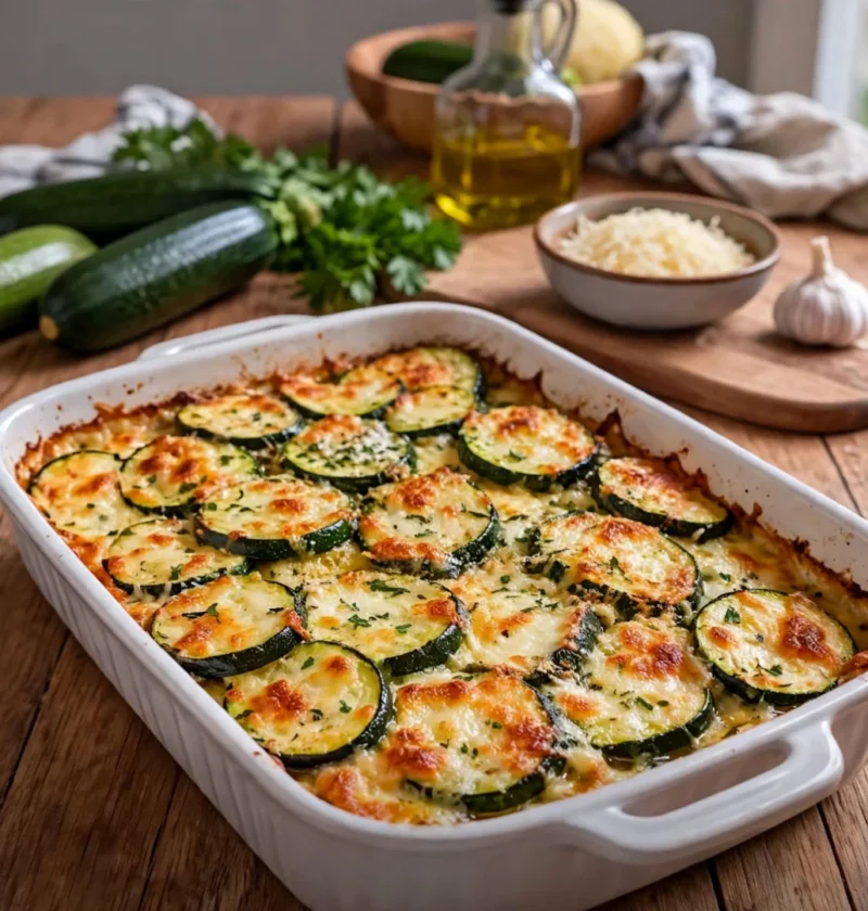 Oven Baked Zucchini and Cheese
