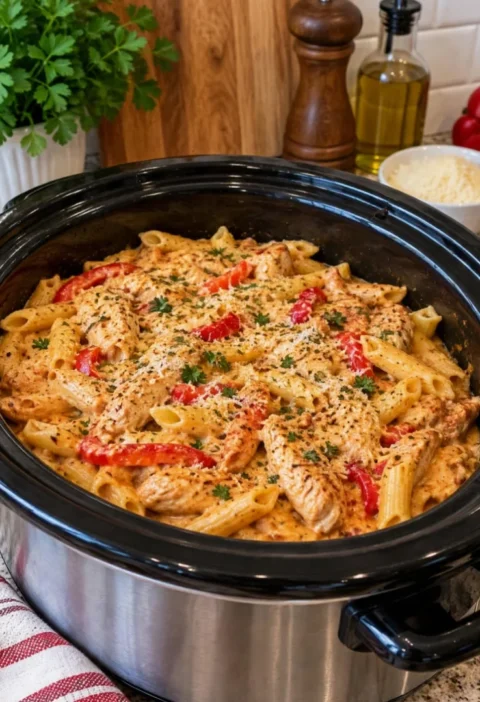 Slow Cooker Creamy Cajun Chicken Pasta