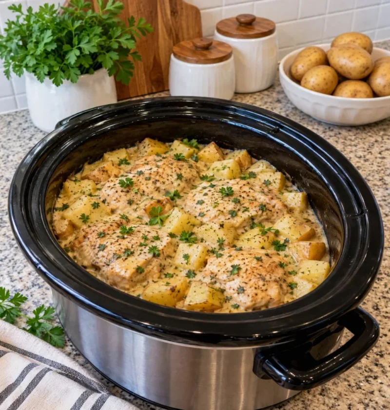 Slow Cooker Creamy Chicken and Potatoes