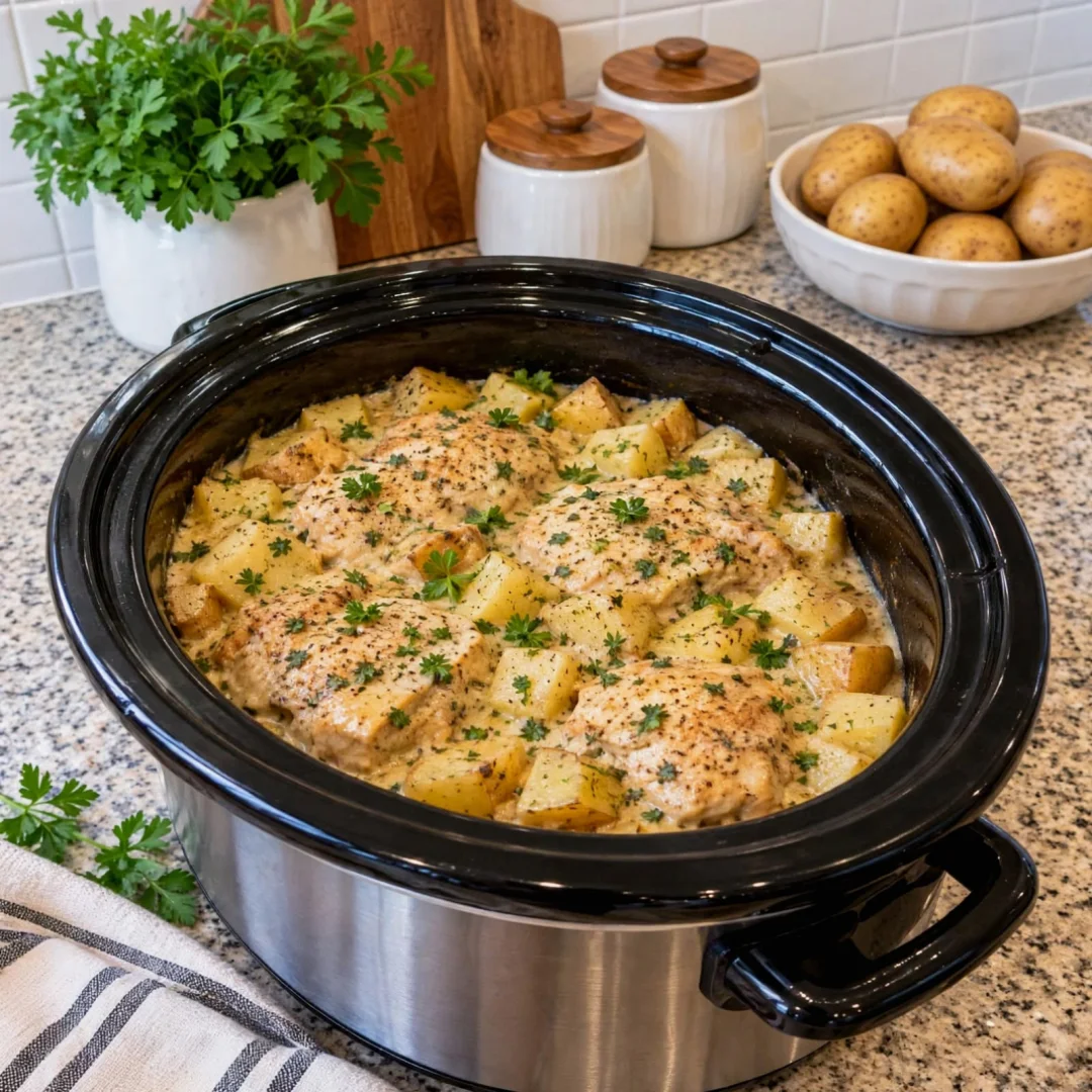 Slow Cooker Creamy Chicken and Potatoes for Dinner Bliss