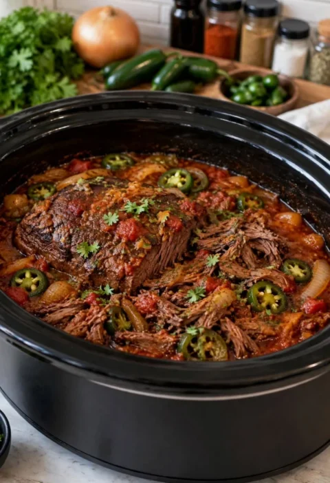 Slow Cooker Spicy Jalapeño Beef Roast