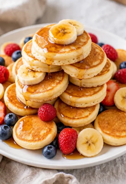 soft mini banana pancakes
