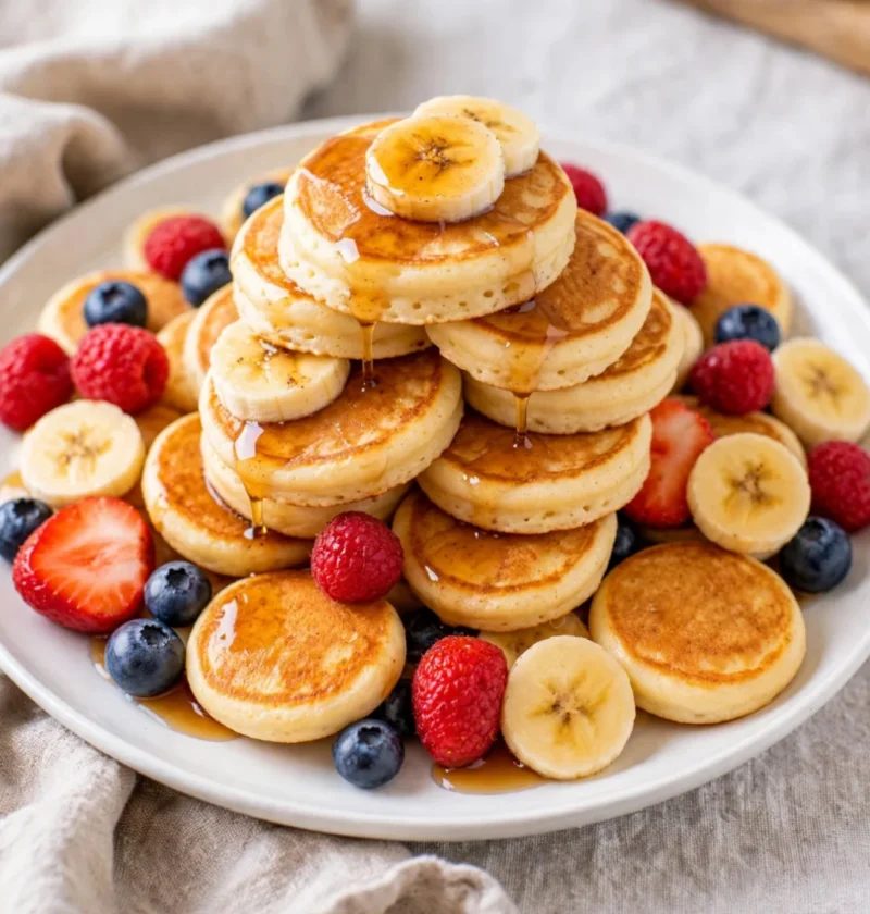 soft mini banana pancakes
