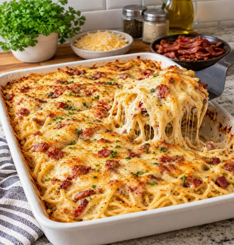 Turkey Bacon Cream Cheese Spaghetti