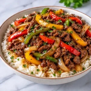 Beef and Pepper Rice Bowl – Easy and Savory