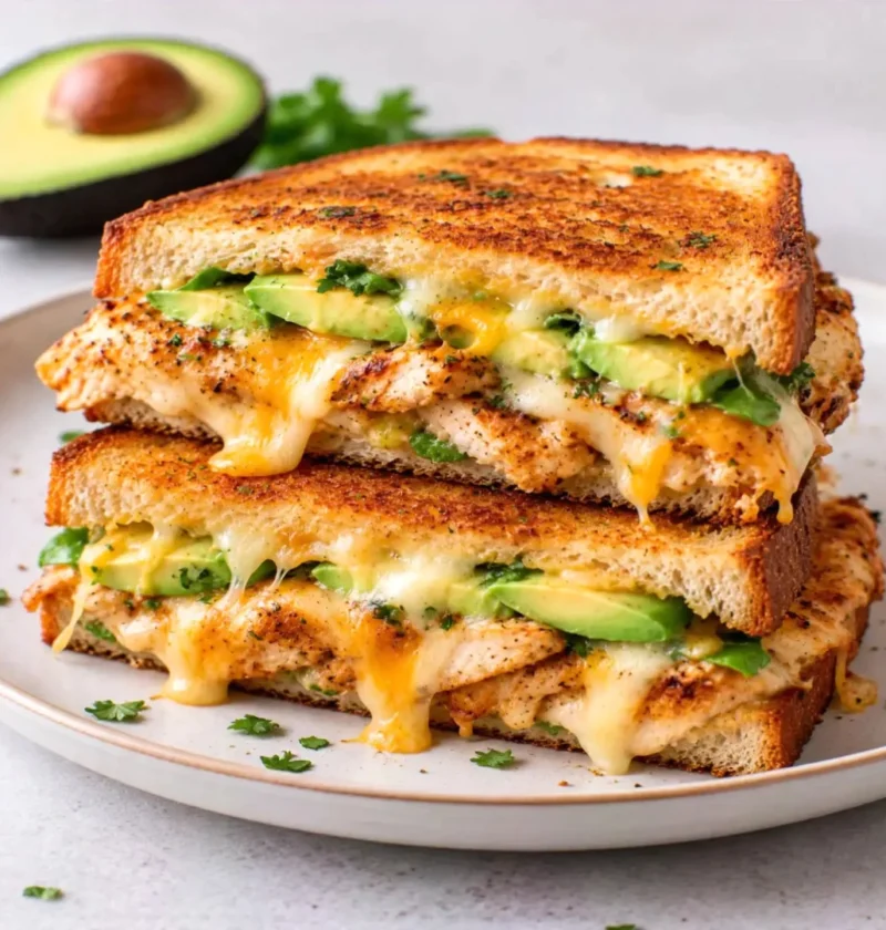 Chicken Avocado Melt Cheese Sandwich