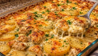 Creamy Cheesy Potato Chicken Bake