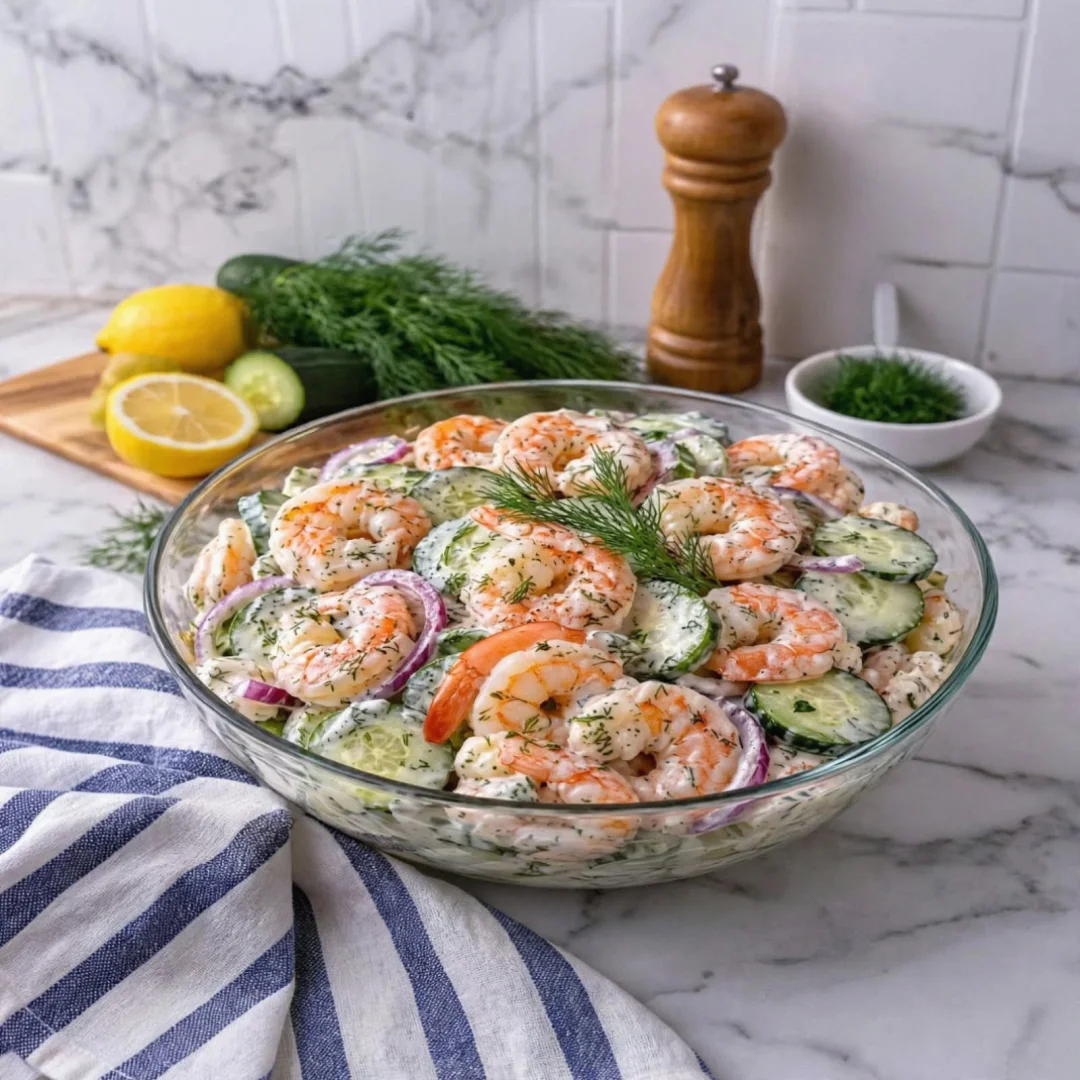 Creamy Shrimp Cucumber Dill Salad