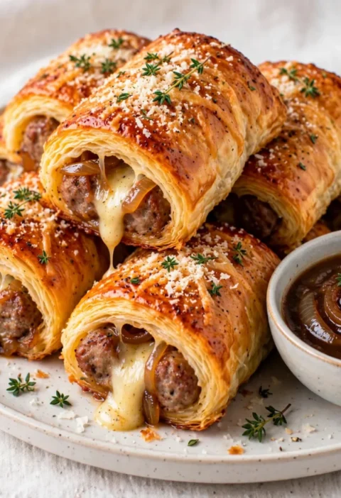 French Onion Sausage Rolls