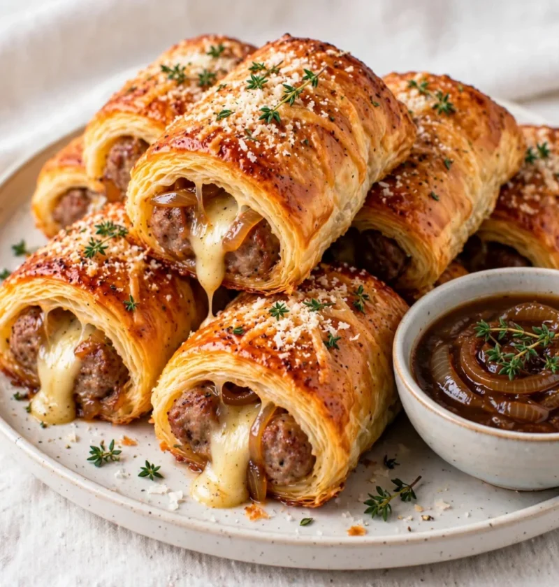 French Onion Sausage Rolls