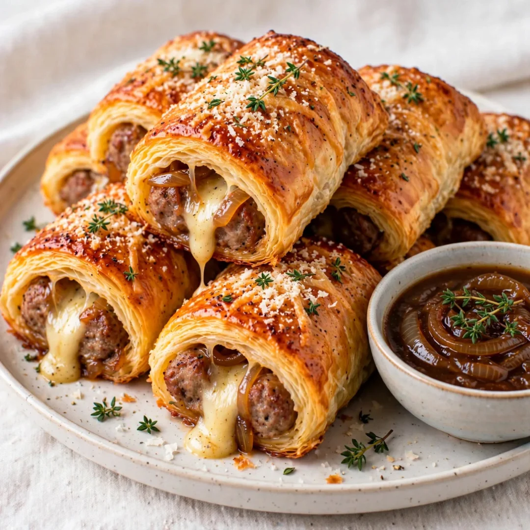 French Onion Sausage Rolls – Crispy and Savory
