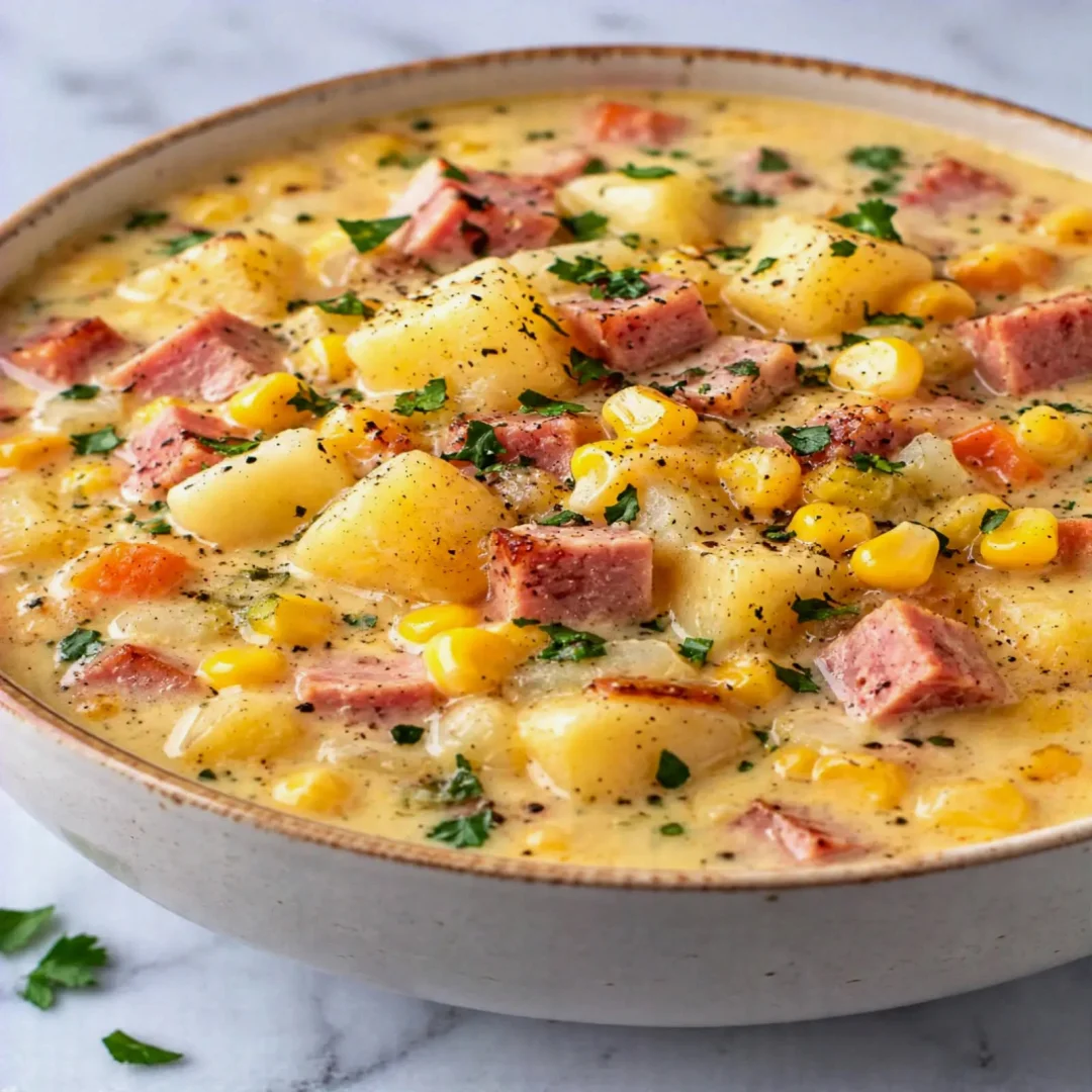 Ham and Potato Corn Chowder – Creamy and Comforting