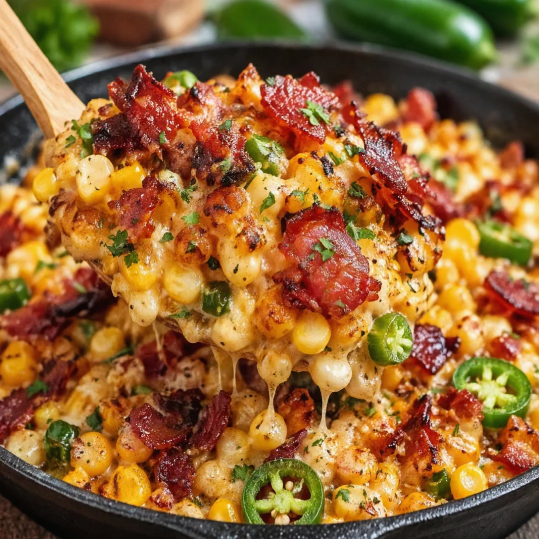 Irresistible Bacon Jalapeño Honey Butter Skillet Corn Awaits!